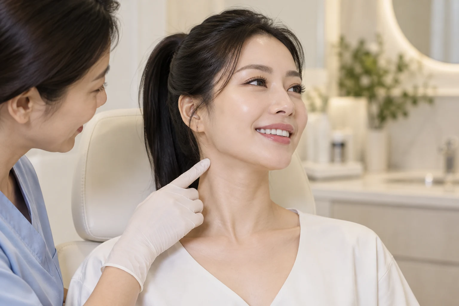 صورة توضيحية لفهم خطوط الرقبة — Sofwave 200 نبضة