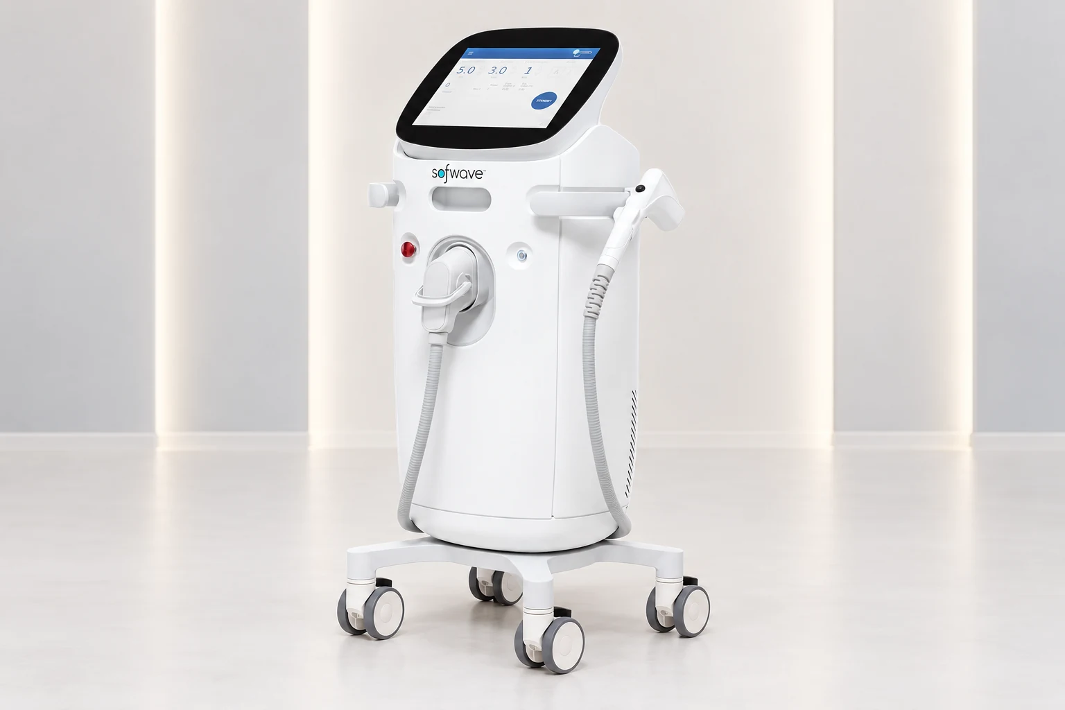 صورة تركيب الجهاز والمنتجات لبرنامج خطوط الرقبة — Sofwave 200 نبضة