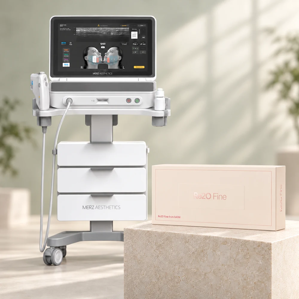 Eye Ultherapy 200 نبضة + Re2O Fine 2cc — صورة مركبة لمنتجات الباقة والجهاز